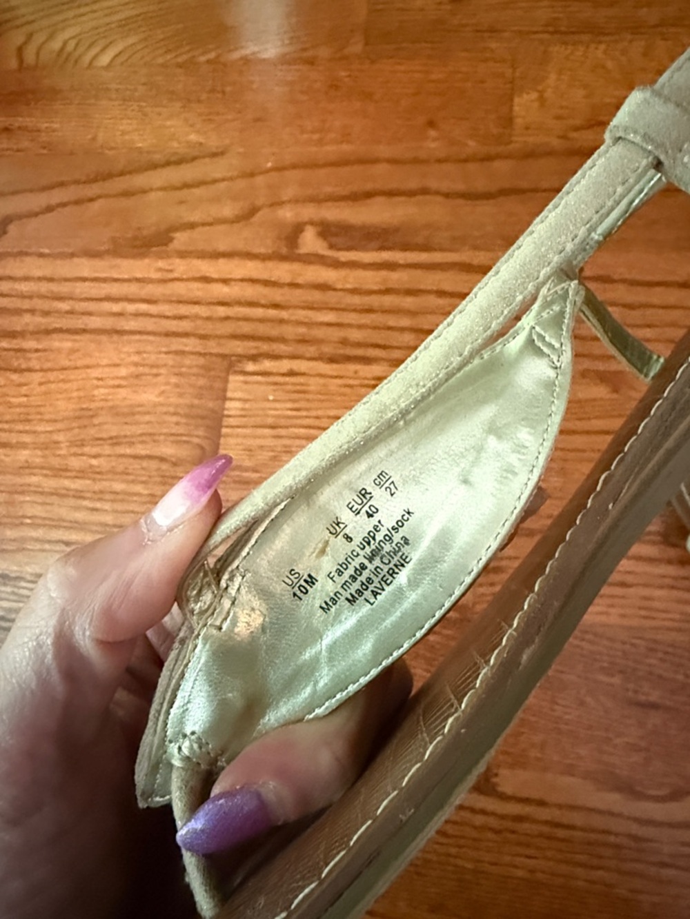 Women's Gold T-Strap Rhinestone Sandals - Picture 3 of 3